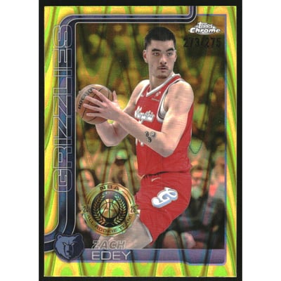 2025-26 Topps Chrome RayWave Yellow Refractors #128 Zach Edey