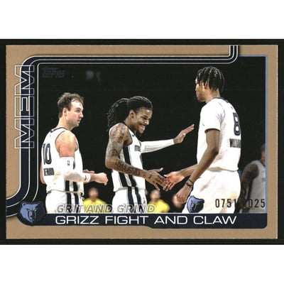 2025-26 Topps Gold #298 Grit and Grind/Luke Kennard/Ja Morant/Ziaire Williams