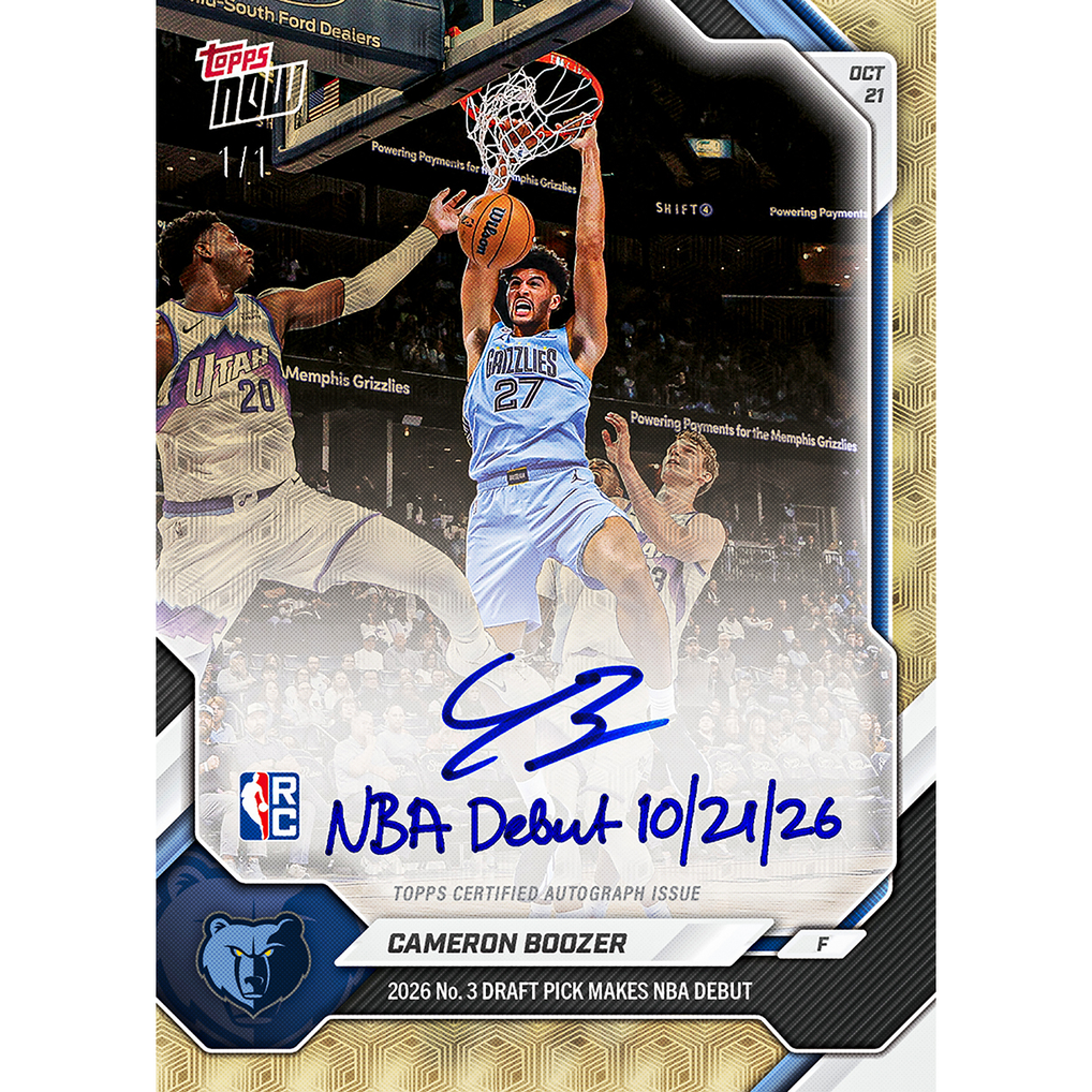 Cameron Boozer - 2026-27 NBA Topps NOW® - Card 13 - LOOK FOR AUTOS