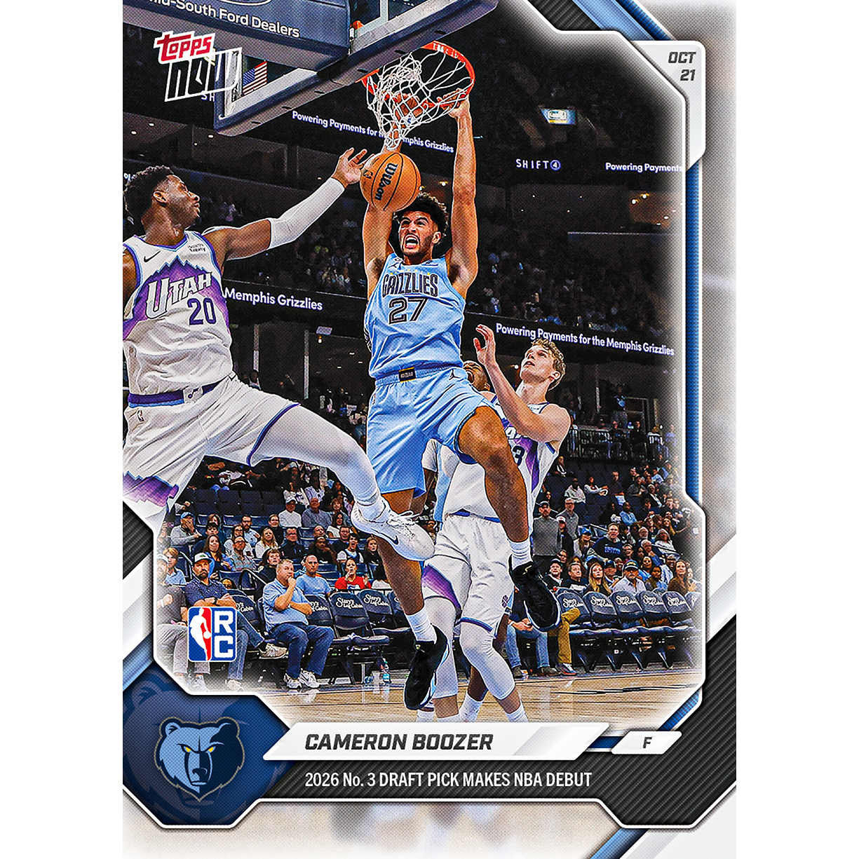 Cameron Boozer - 2026-27 NBA Topps NOW® - Card 13 - LOOK FOR AUTOS