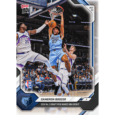 Cameron Boozer - 2026-27 NBA Topps NOW® - Card 13 - LOOK FOR AUTOS