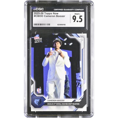 Cameron Boozer Memphis Grizzlies 2025-26 Topps Now Grizzlies 3rd Overall 2026 NBA Draft Selection #CBOO CGC Authenticated MINT+ 9.5 Rookie Card