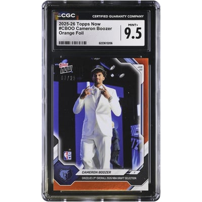 Cameron Boozer Memphis Grizzlies 2025-26 Topps Now Orange Foil #CBOO #/25 CGC Authenticated MINT+ 9.5 Rookie Card