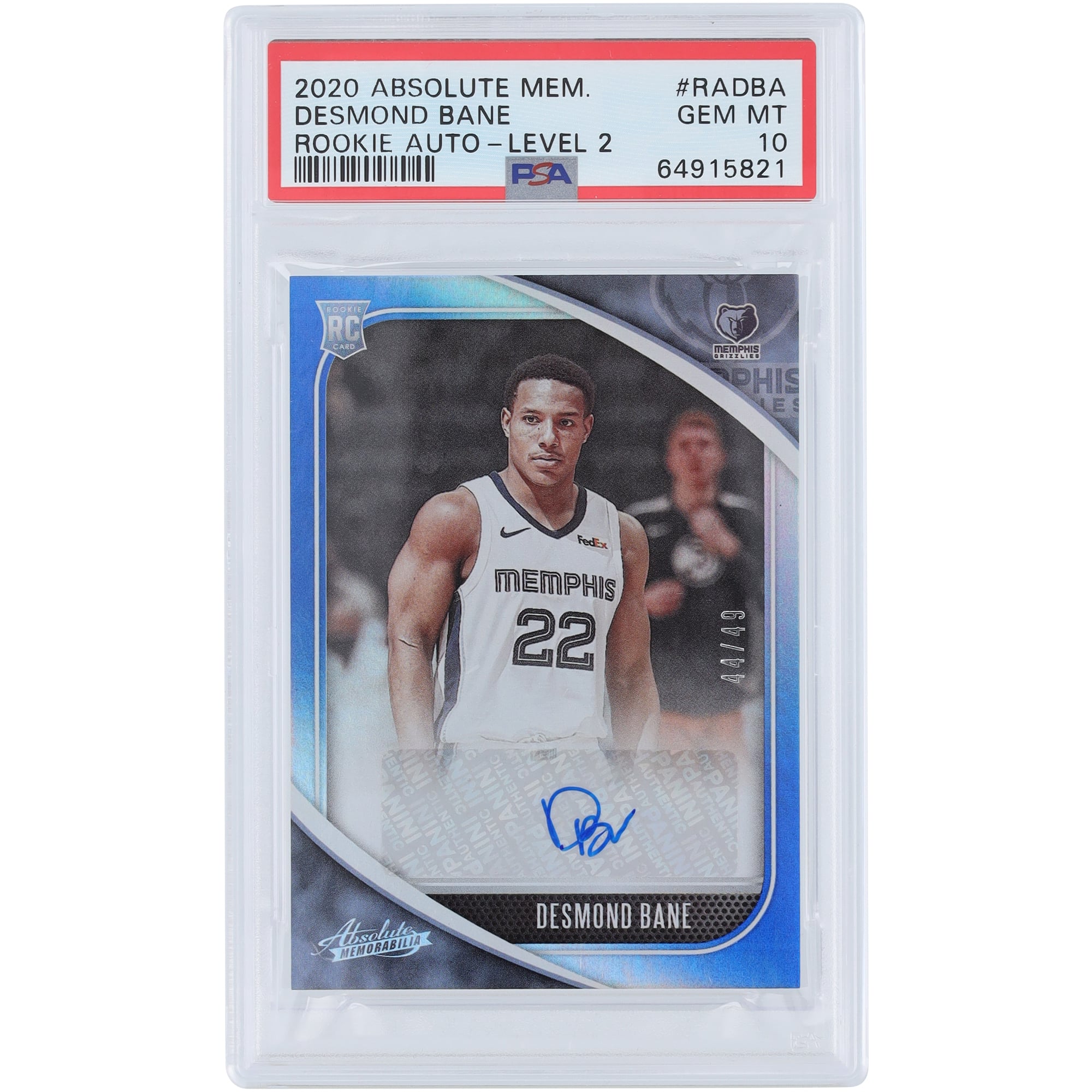2020-21 Desmond Bane Rookie Autograph /99 Card Panini Mosaic 