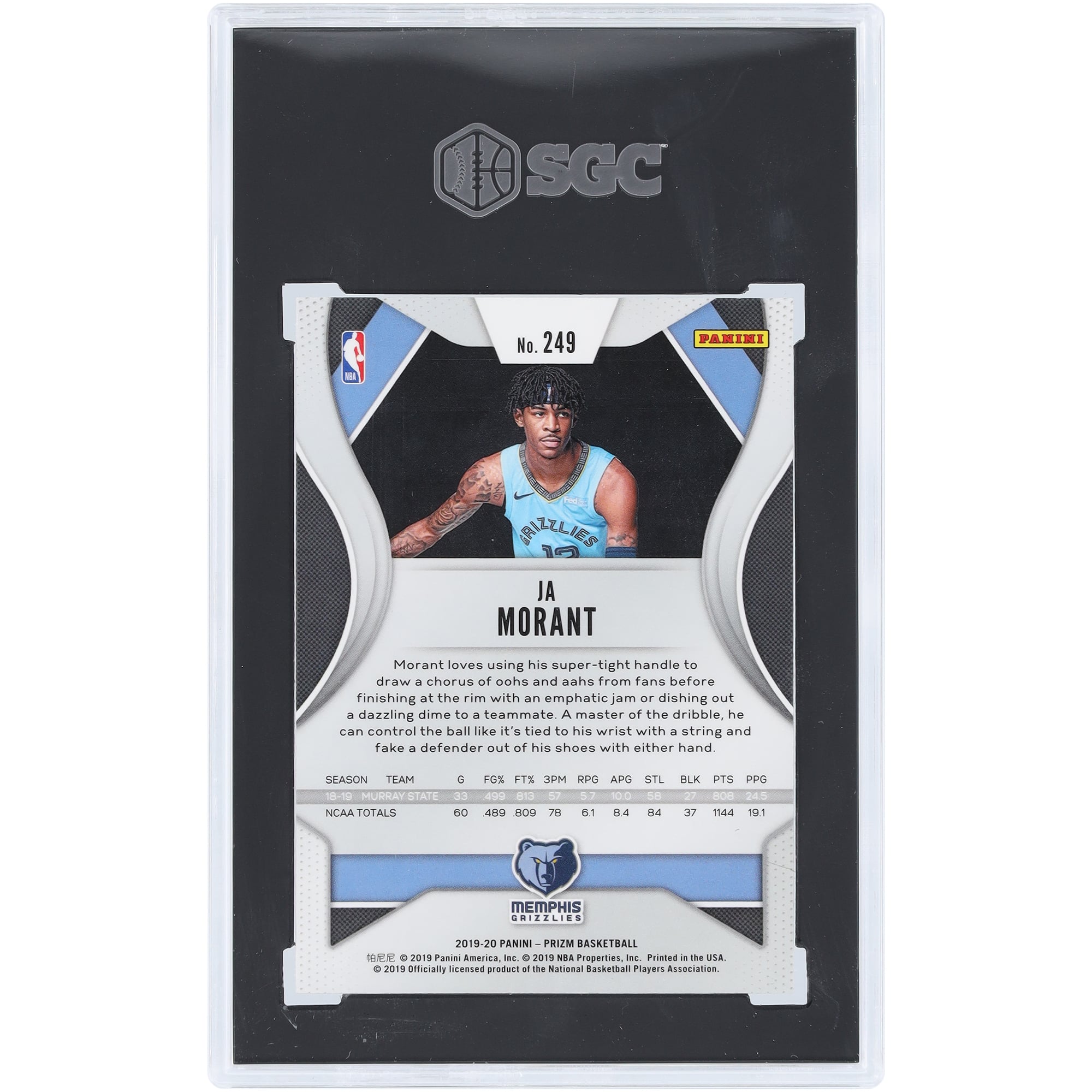 nba 2019-20 panini prizm JA MORANT rookie silver prizm PSA9 鑑定済