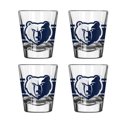 Memphis Grizzlies Logo Brands Four-Piece Stripe Shot Glass Set