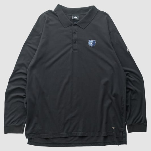 Memphis Grizzlies Adidas 2010s Long Sleeve Polo - Black - 3XL by Fanatics Real Vintage