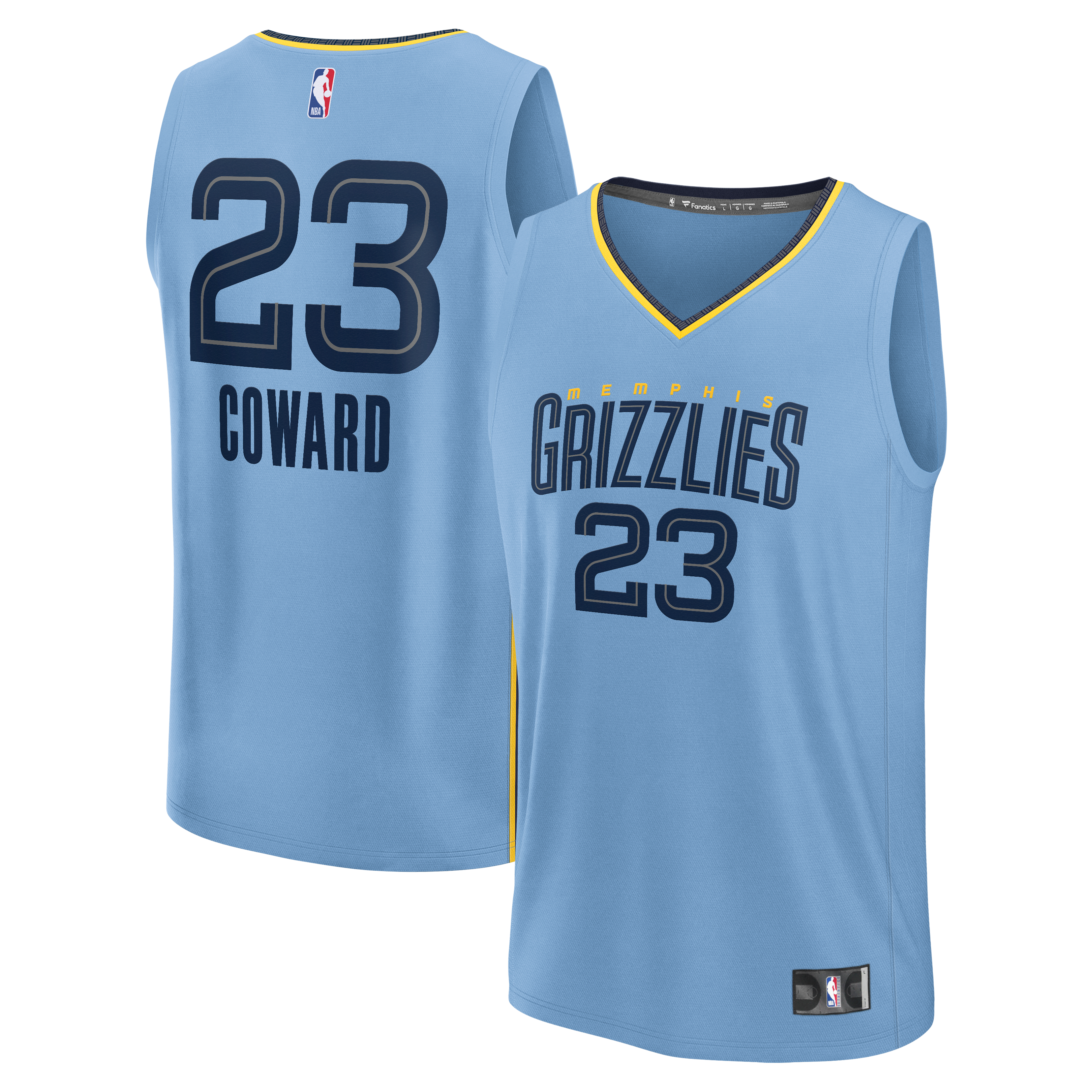 Cedric Coward Memphis Grizzlies Fast Break Replica Player Jersey Statement Edition Light Blue