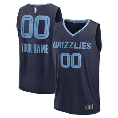 Memphis Grizzlies Fanatics Fast Break Custom Jersey - Icon Edition - Navy