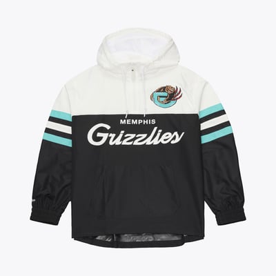  Memphis Grizzlies Mitchell & Ness Head Coach Lightweight Anorak Quarter-Zip Windbreaker - Black