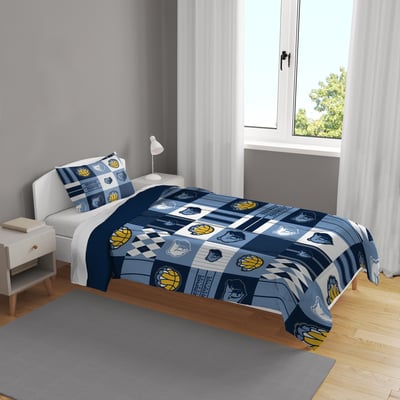 Memphis Grizzlies Pegasus Patchwork Plaid Two-Piece Twin/Twin XL Bed in a Bag Set