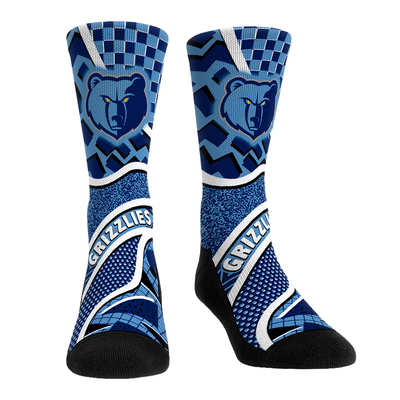 Memphis Grizzlies Rock Em Unisex Ball Pattern Crew Socks - Blue