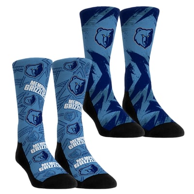 Memphis Grizzlies Rock Em Unisex Game Day 2-Pack Crew Socks - Blue