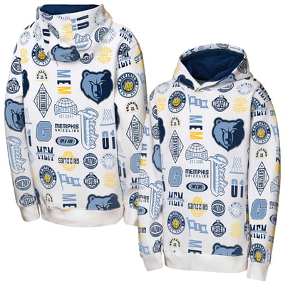 Memphis Grizzlies Outerstuff Youth 3-and-D Allover Hoodie - White
