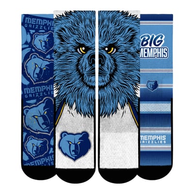  Memphis Grizzlies Rock Em Youth Fan Favorites Three-Pack Crew Socks Set - Blue