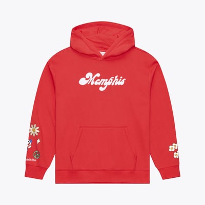  Memphis Sounds Mitchell & Ness Hardwood Classics ABA Fleece Hoodie - Red