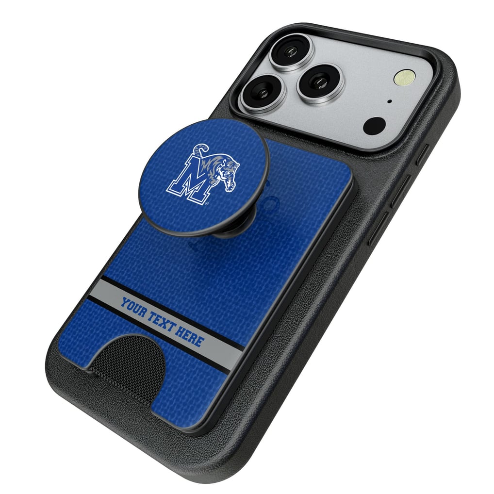 Memphis Tigers Keyscaper Personalized Endzone Solid PopSockets Magnetic Wallet