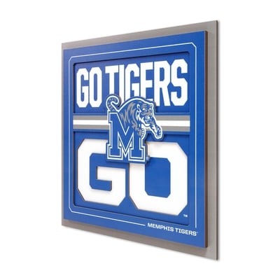 Memphis Tigers 12" x 12" Slogan Series 3D Wall Art