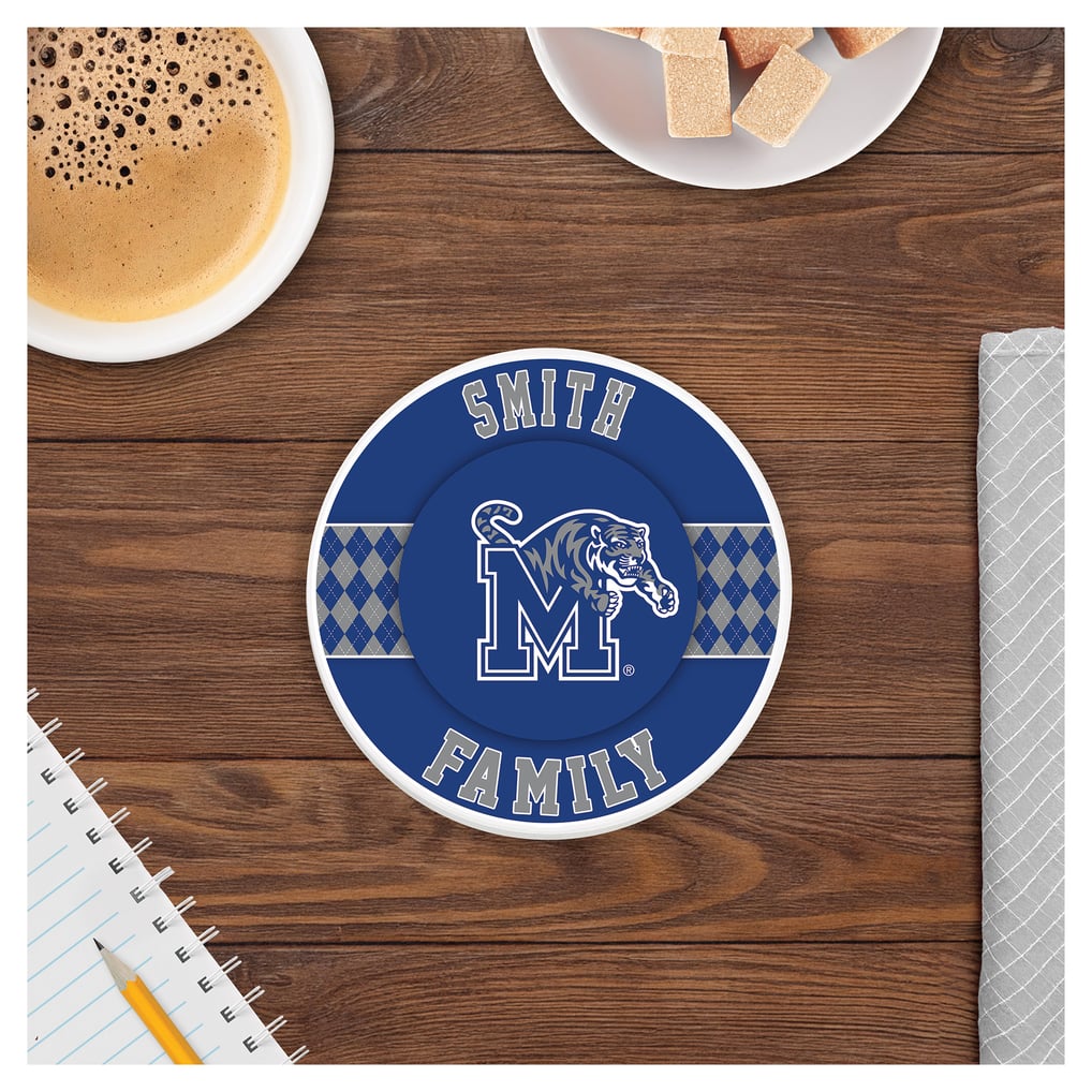 Memphis Tigers 4" Personalized Circular Coasters 4-Pack Set