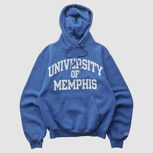 Memphis Tigers Champion 2000s Hooded Pullover Sweatshirt - Blue - XXS by Fanatics Real Vintage
