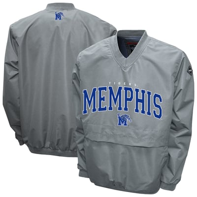 Memphis Tigers Franchise Club Windshell V-Neck Jacket - Gray