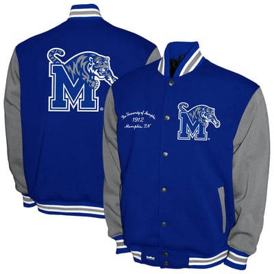 Memphis Tigers Franchise Club Fleece Varsity Full-Snap Jacket - Royal