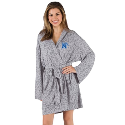  Memphis Tigers Concepts Sport Women's Frill Hacci Knit Robe - Gray