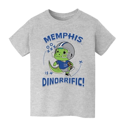 Memphis Tigers Vive La Fete Youth Dinorrific T-Shirt - Gray
