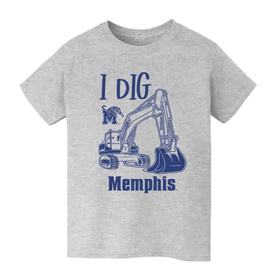 Memphis Tigers Vive La Fete Youth Excavator T-Shirt - Gray