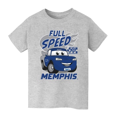  Memphis Tigers Vive La Fete Youth Full Speed T-Shirt - Gray