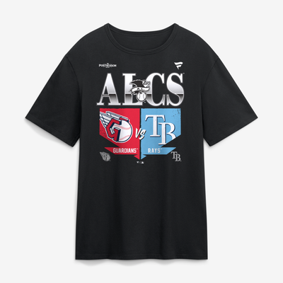 Cleveland Guardians vs. Tampa Bay Rays 2026 American League Championship Series Matchup T-Shirt - Black