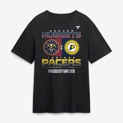 Denver Nuggets vs. Indiana Pacers 2026 NBA Global Games Mexico City T-Shirt - Black