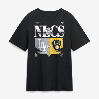 Milwaukee Brewers vs. Los Angeles Dodgers 2026 National League Championship Series Matchup T-Shirt - Black