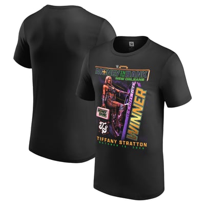 Tiffany Stratton WWE Money In The Bank 2026 Women's Match Winner T-Shirt - Black