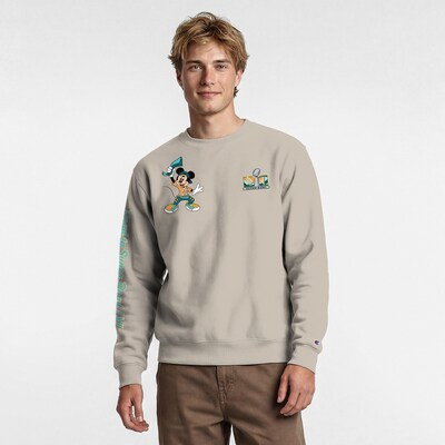 Champion X Disney Road To Super Bowl LXI Mickey & Friends Powerblend Sweatshirt - Oatmeal