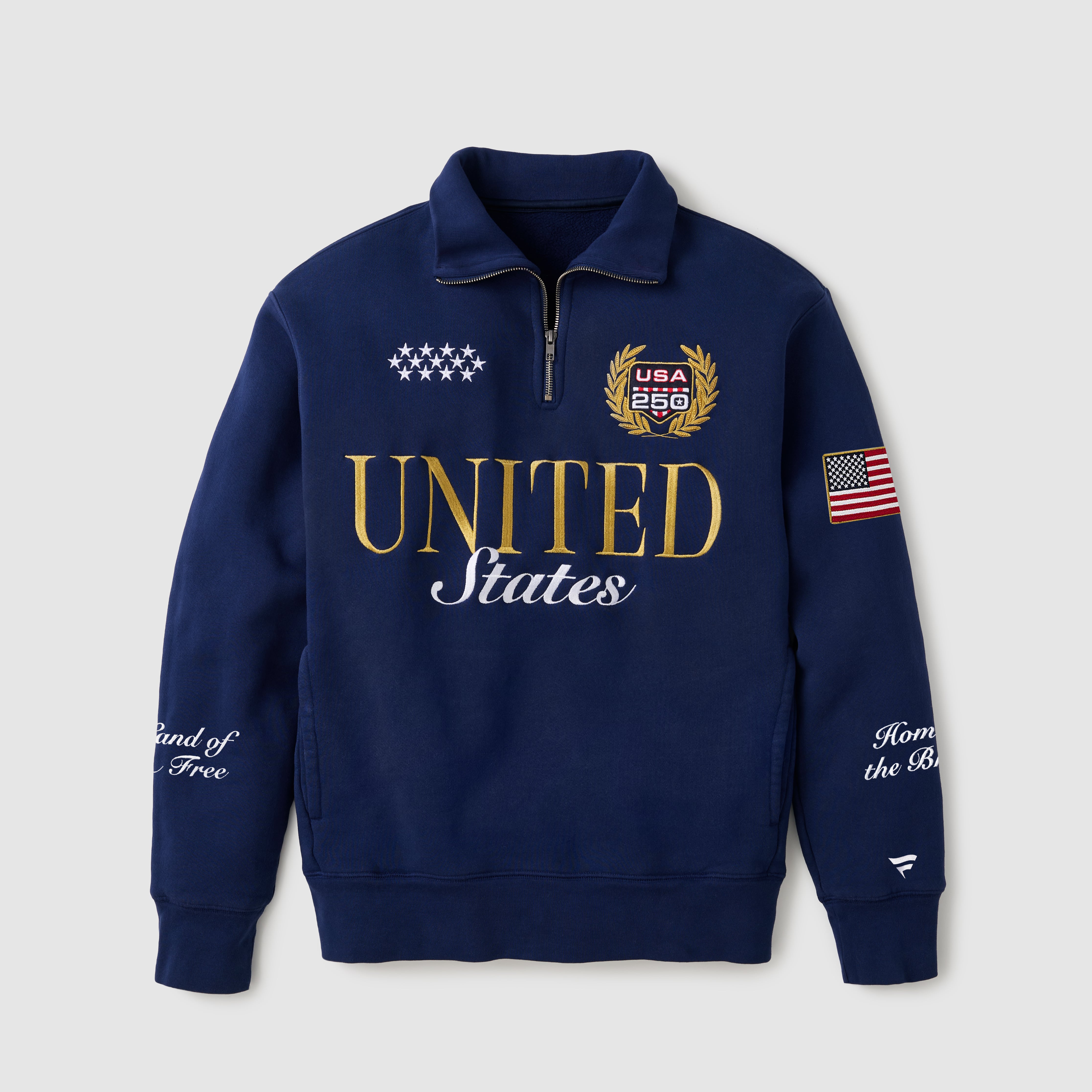 Fanatics USA 250 Limited Edition Quarter-Zip Polo Sweatshirt - Navy