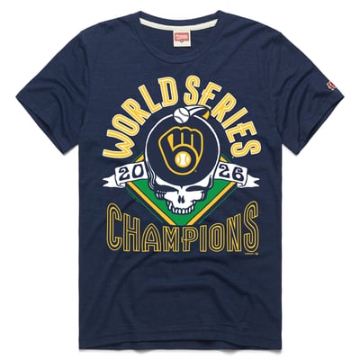 Milwaukee Brewers x The Grateful Dead Homage 2026 World Series Champions Tri-Blend T-Shirt - Navy