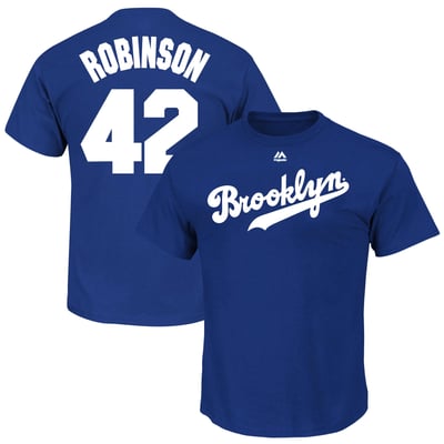 Jackie Robinson Brooklyn Dodgers Big & Tall Cooperstown Name & Number T-Shirt - Royal