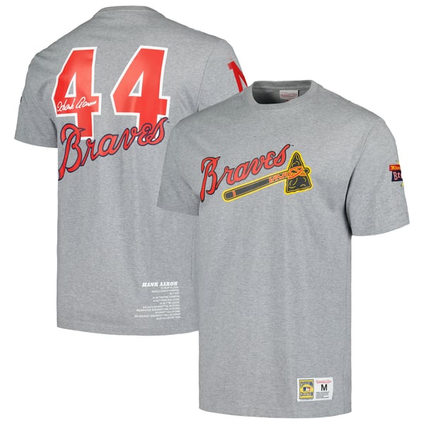 Hank Aaron Milwaukee Braves Mitchell & Ness Cooperstown Collection 