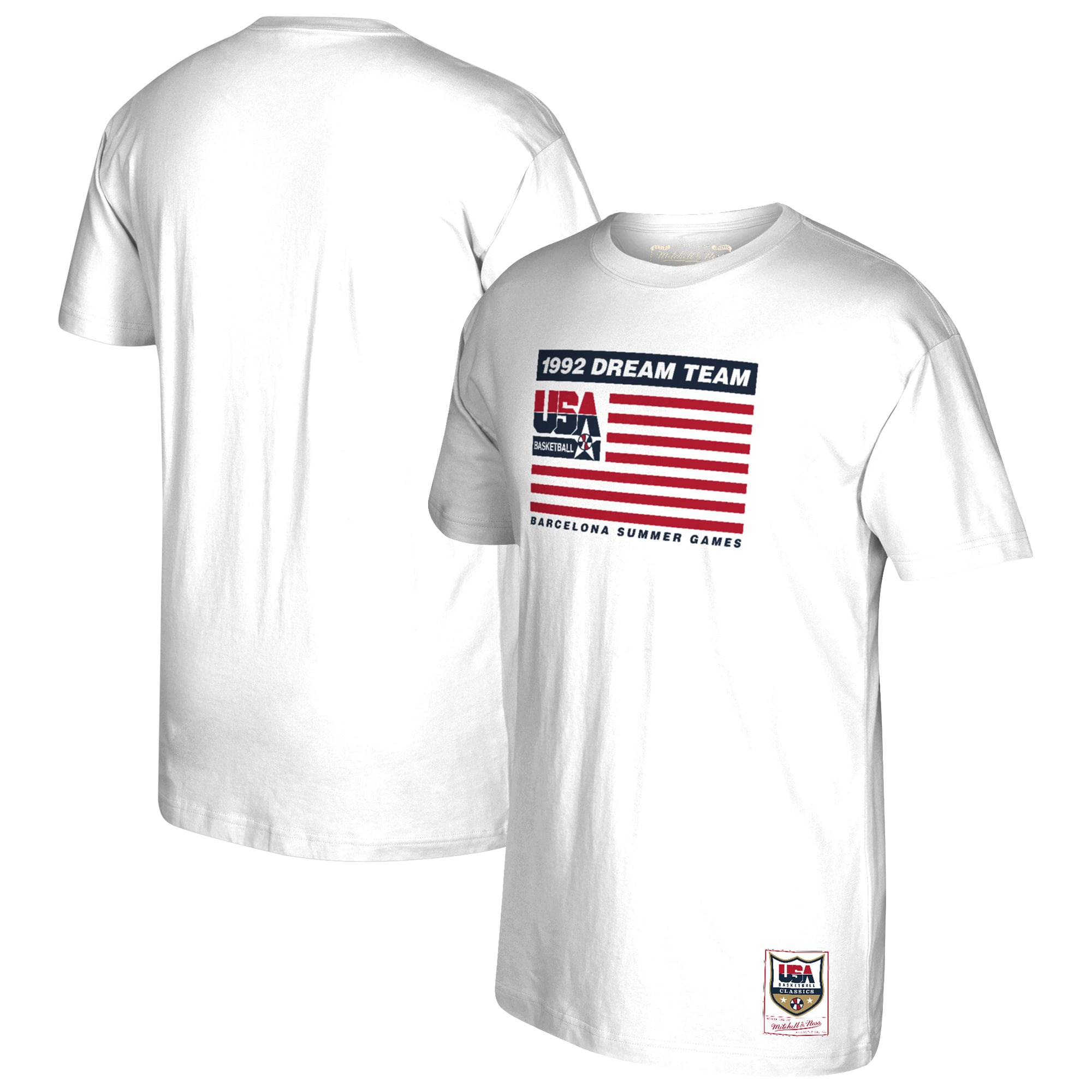 USA Basketball Mitchell & Ness 1992 Dream Team Flag T-Shirt - White