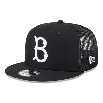 Brooklyn Dodgers New Era Cooperstown Collection 9FIFTY Adjustable Trucker Hat - Black