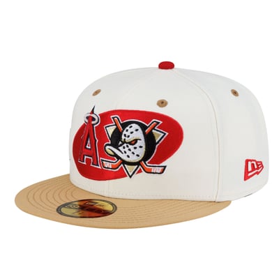 Los Angeles Angels/Anaheim Ducks New Era Batting Practice 59FIFTY Fitted Hat - Cream