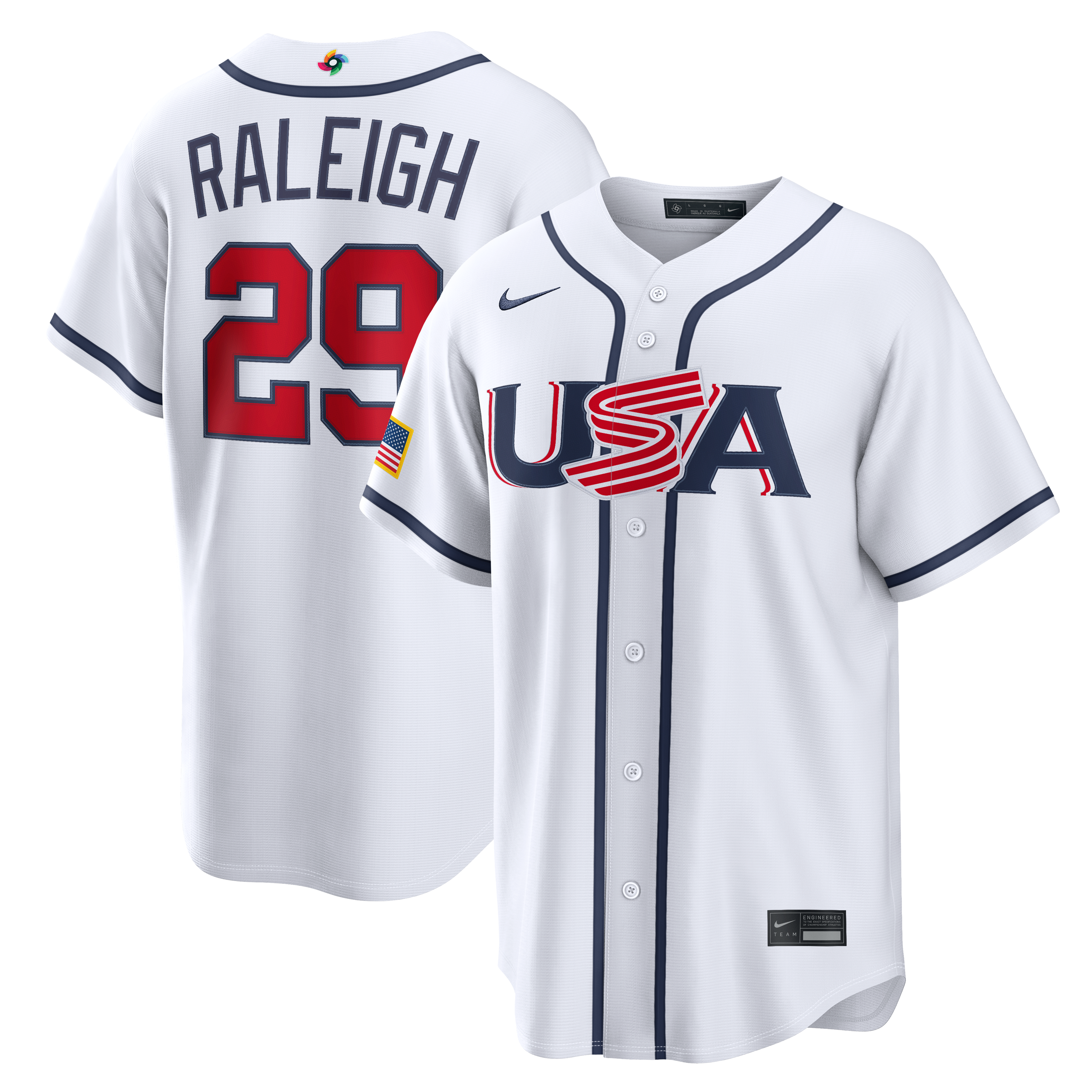 Men's USA Baseball Cal Raleigh Nike White 2026 World Baseball Classic ...