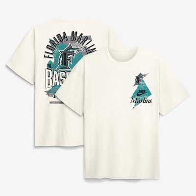 Florida Marlins Nike Max90 Arch Heavyweight T-Shirt - Cream