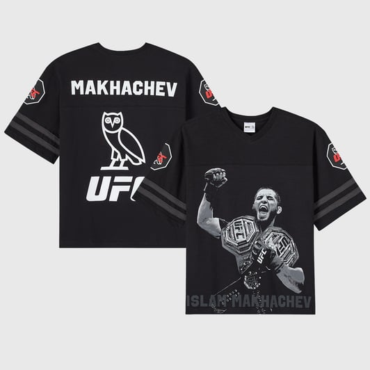 Islam Makhachev OVO x UFC Football Slub T-Shirt - Black