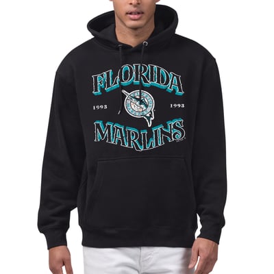 Florida Marlins Starter Cooperstown Collection Take Me Out Fleece Hoodie - Black