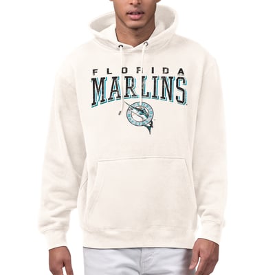  Florida Marlins Starter Cooperstown Collection Established Logo Fleece Hoodie - Cream