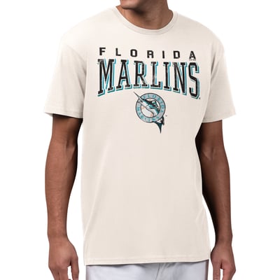  Florida Marlins Starter Cooperstown Collection Established Logo T-Shirt - Cream