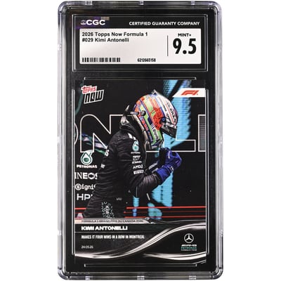 Kimi Antonelli Mercedes-AMG Petronas F1 Team 2026 Topps Now Formula 1 Makes it Four Wins in a Row in Montreal #29 CGC Authenticated MINT+ 9.5 Card