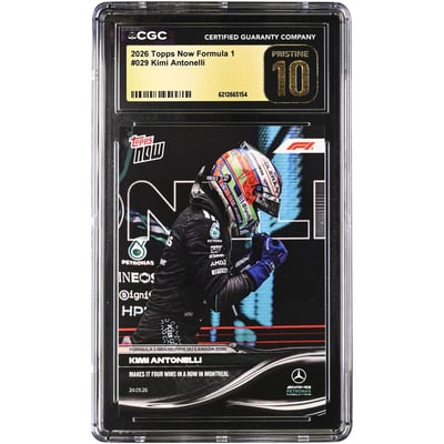 Kimi Antonelli Mercedes-AMG Petronas F1 Team 2026 Topps Now Formula 1 Makes it Four Wins in a Row in Montreal #29 CGC Authenticated PRISTINE 10 Card